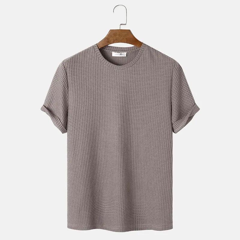 Clothsi Men’s Summer Solid Color T-Shirt | Round Neck Long Sleeve Slim Fit Top | Lightweight Polyester Rayon Basic Tee 2024 Clothsi