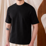 Clothsi Men’s All-Match Slim-Fit Base T-Shirt – Round Neck Short Sleeve, Breathable Viscose Cotton Blend, Casual Fashionable City Style in Black, Camel, White Clothsi