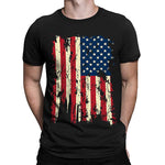 Clothsi Men’s Flag Print T-Shirt – American Independence Day Cotton Blend Tee, Loose Fit Round Neck Short Sleeve Shirt, Casual Summer Patriotic Style Top Clothsi