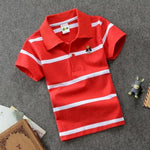 Clothsi CUHK Children’s Striped Polo T-Shirt | 100% Cotton Lapel Short Sleeve for Boys & Girls | Soft & Breathable Kids Casual Top Clothsi