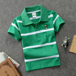Clothsi CUHK Children’s Striped Polo T-Shirt | 100% Cotton Lapel Short Sleeve for Boys & Girls | Soft & Breathable Kids Casual Top Clothsi