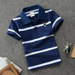 Clothsi CUHK Children’s Striped Polo T-Shirt | 100% Cotton Lapel Short Sleeve for Boys & Girls | Soft & Breathable Kids Casual Top Clothsi