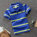 Clothsi CUHK Children’s Striped Polo T-Shirt | 100% Cotton Lapel Short Sleeve for Boys & Girls | Soft & Breathable Kids Casual Top Clothsi