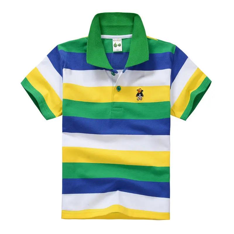 Clothsi CUHK Children’s Striped Polo T-Shirt | 100% Cotton Lapel Short Sleeve for Boys & Girls | Soft & Breathable Kids Casual Top Clothsi