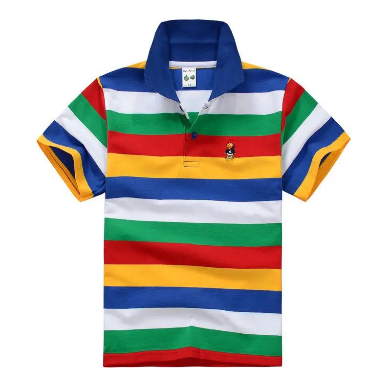 Clothsi CUHK Children’s Striped Polo T-Shirt | 100% Cotton Lapel Short Sleeve for Boys & Girls | Soft & Breathable Kids Casual Top Clothsi