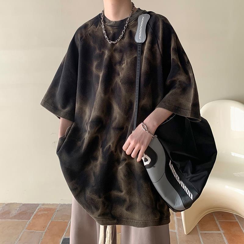 Clothsi Retro Men’s Trendy Loose T-Shirt – Casual Pullover Short Sleeve Tee, Lightweight Thin Fabric, Relaxed Fit Streetwear Top for Everyday Leisure Wear Clothsi