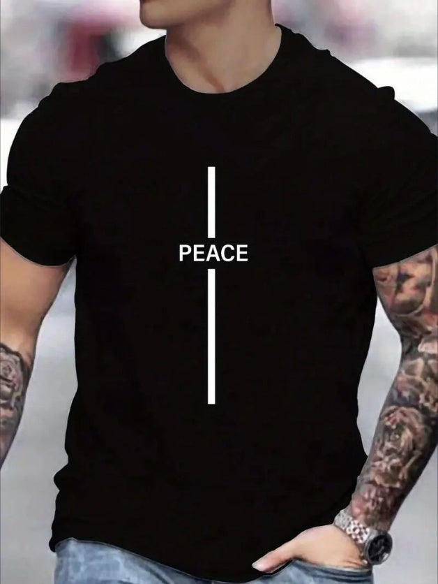 Clothsi Men’s Printed Short Sleeve T-Shirt – Casual Polyester Spandex Tee, Lightweight Stretchy Top, Short Sleeves for Everyday, Sports, and Outdoor Wear Clothsi