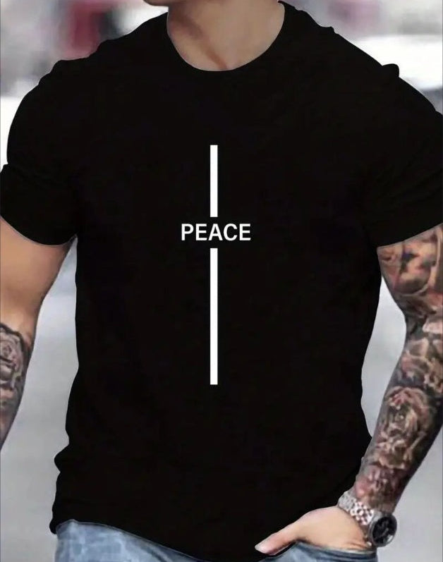 Clothsi Men’s Printed Short Sleeve T-Shirt – Casual Polyester Spandex Tee, Lightweight Stretchy Top, Short Sleeves for Everyday, Sports, and Outdoor Wear Clothsi