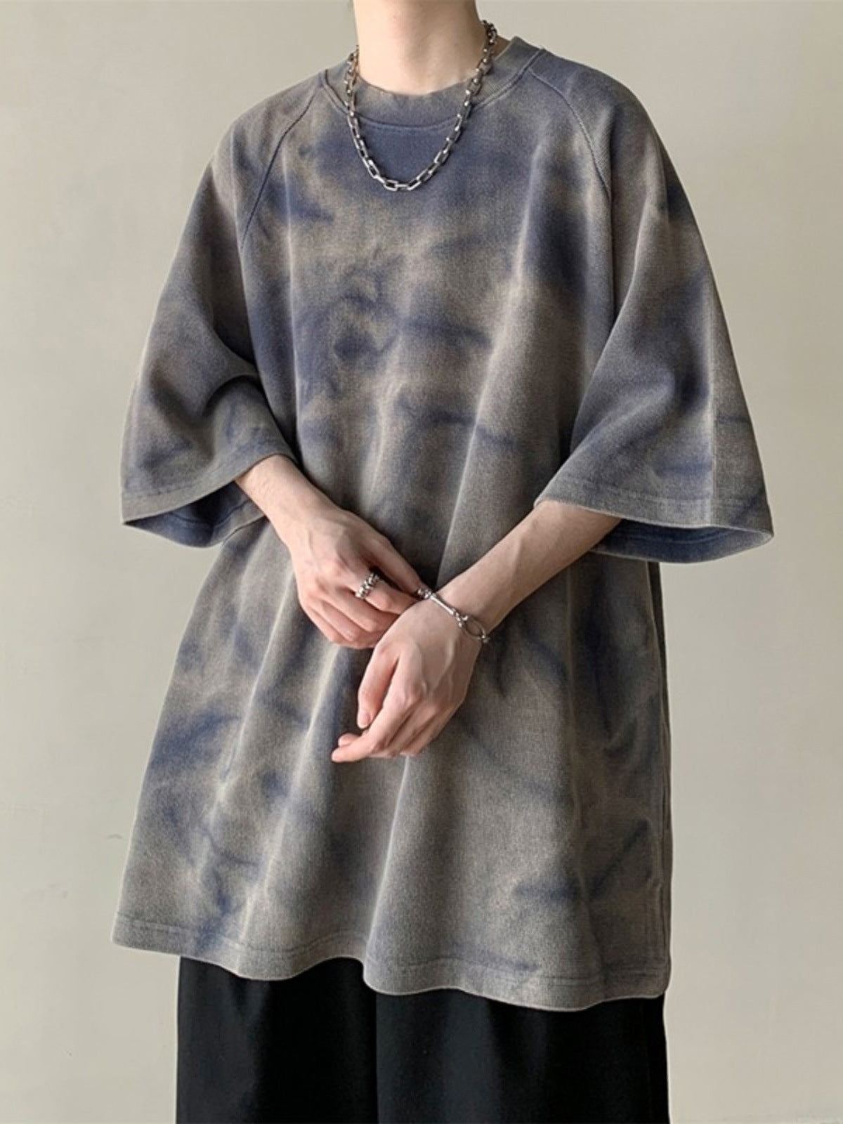 Clothsi Retro Men’s Trendy Loose T-Shirt – Casual Pullover Short Sleeve Tee, Lightweight Thin Fabric, Relaxed Fit Streetwear Top for Everyday Leisure Wear Clothsi