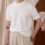 Clothsi Men’s All-Match Slim-Fit Base T-Shirt – Round Neck Short Sleeve, Breathable Viscose Cotton Blend, Casual Fashionable City Style in Black, Camel, White Clothsi