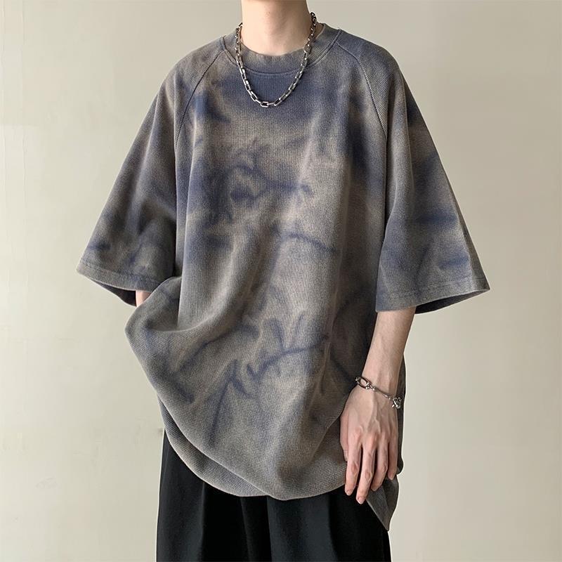 Clothsi Retro Men’s Trendy Loose T-Shirt – Casual Pullover Short Sleeve Tee, Lightweight Thin Fabric, Relaxed Fit Streetwear Top for Everyday Leisure Wear Clothsi