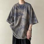 Clothsi Retro Men’s Trendy Loose T-Shirt – Casual Pullover Short Sleeve Tee, Lightweight Thin Fabric, Relaxed Fit Streetwear Top for Everyday Leisure Wear Clothsi