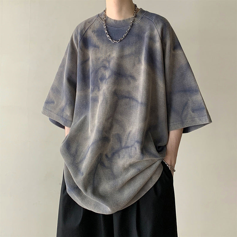 Clothsi Retro Men’s Trendy Loose T-Shirt – Casual Pullover Short Sleeve Tee, Lightweight Thin Fabric, Relaxed Fit Streetwear Top for Everyday Leisure Wear Clothsi